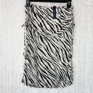 NEW Magaschoni Silk Knit Swim Cover Up MEDIUM Strapless Mini Dress Zebra Print